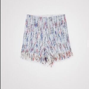 Desigual High Waist Multicolor Fringe Shorts